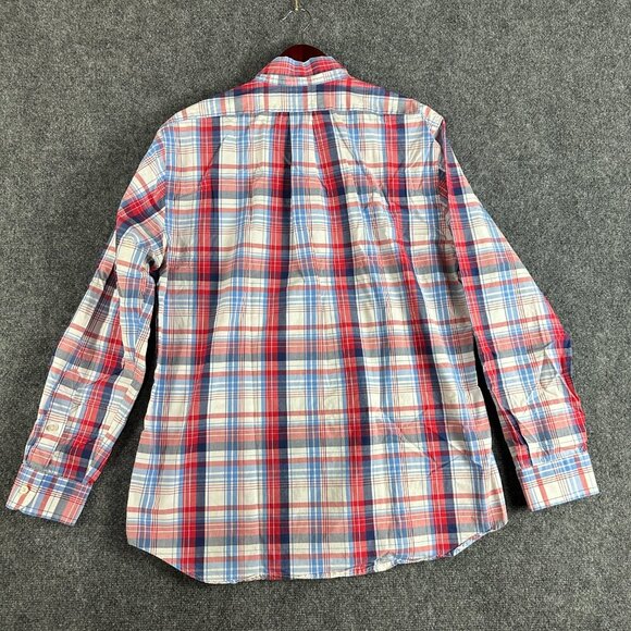 Vineyard Vines Shirt Mens Large Slim Fit Tucker Button Down Red Blue Plaid Cotto - Picture 6 of 7